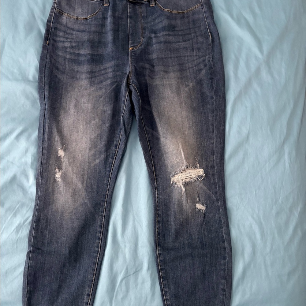 Judy Blue Dark Wash Distressed Skinny Jeans